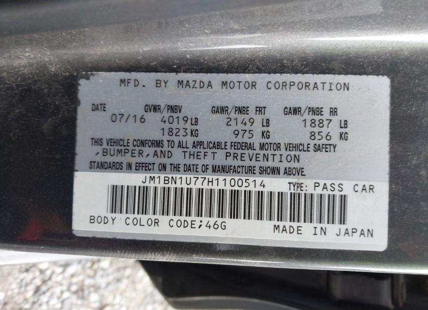 Photo 9 of 2017 Mazda Mazda3 SPORT (VIN JM1BN1U77H1100514)