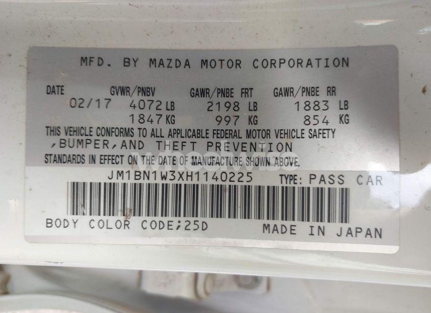 Photo 9 of 2017 Mazda Mazda3 GRAND TOURING (VIN JM1BN1W3XH1140225)