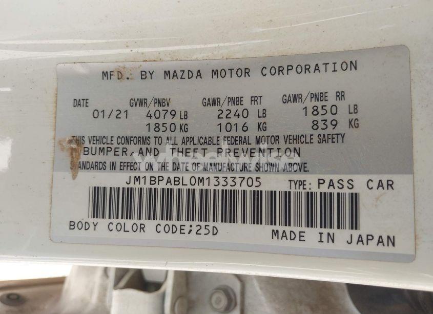 Photo 9 of 2021 Mazda Mazda3 SELECT (VIN JM1BPABL0M1333705)