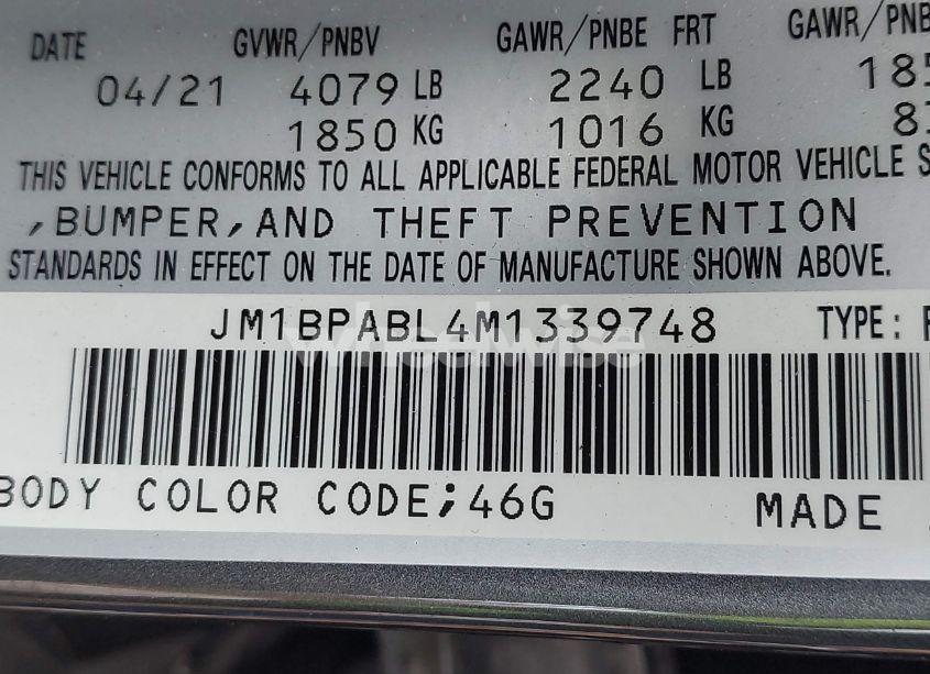 Photo 9 of 2021 Mazda Mazda3 SELECT (VIN JM1BPABL4M1339748)