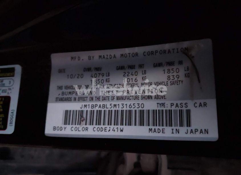 Photo 9 of 2021 Mazda Mazda3 SELECT (VIN JM1BPABL5M1316530)