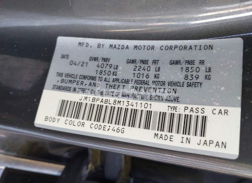 Photo 9 of 2021 Mazda Mazda3 (VIN JM1BPABL8M1341101)