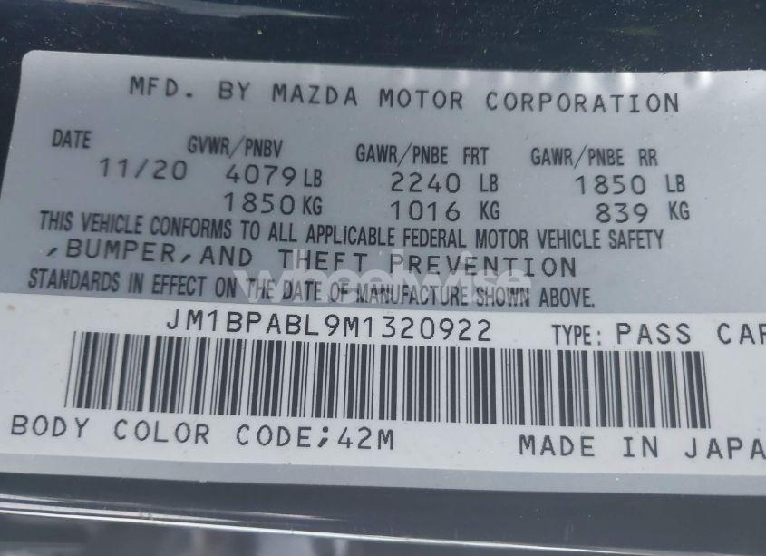 Photo 9 of 2021 Mazda Mazda3 SELECT (VIN JM1BPABL9M1320922)