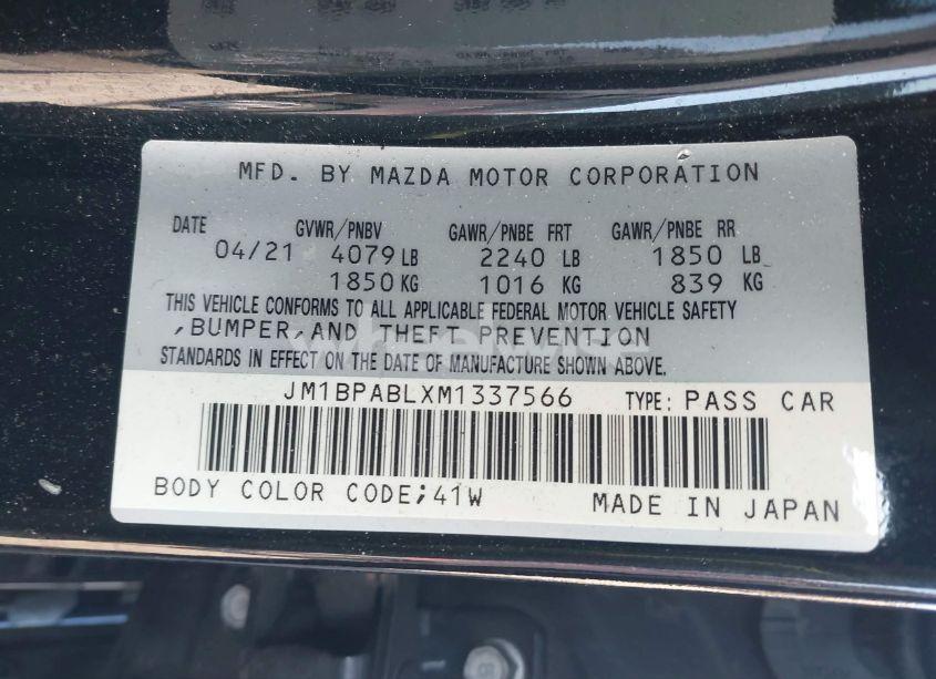Photo 9 of 2021 Mazda Mazda3 SELECT (VIN JM1BPABLXM1337566)