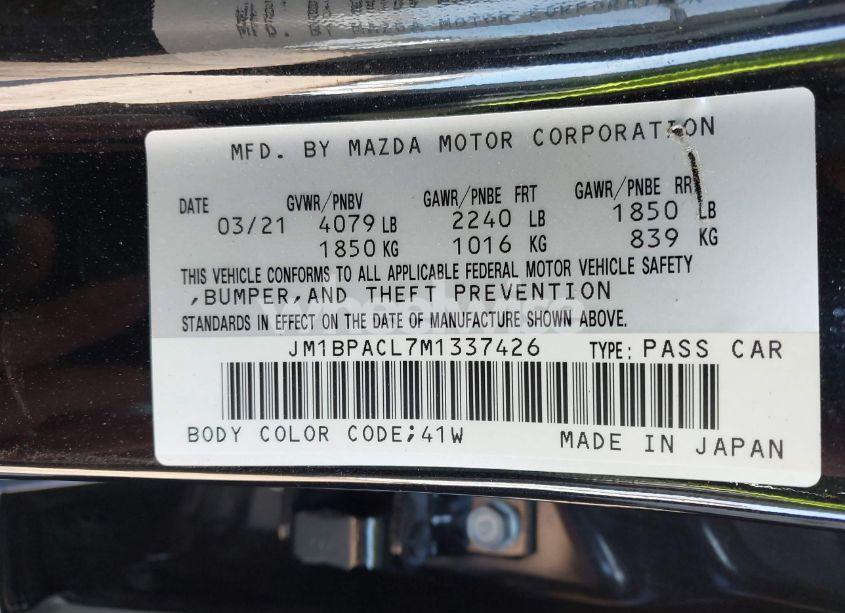 Photo 9 of 2021 Mazda Mazda3 PREFERRED (VIN JM1BPACL7M1337426)