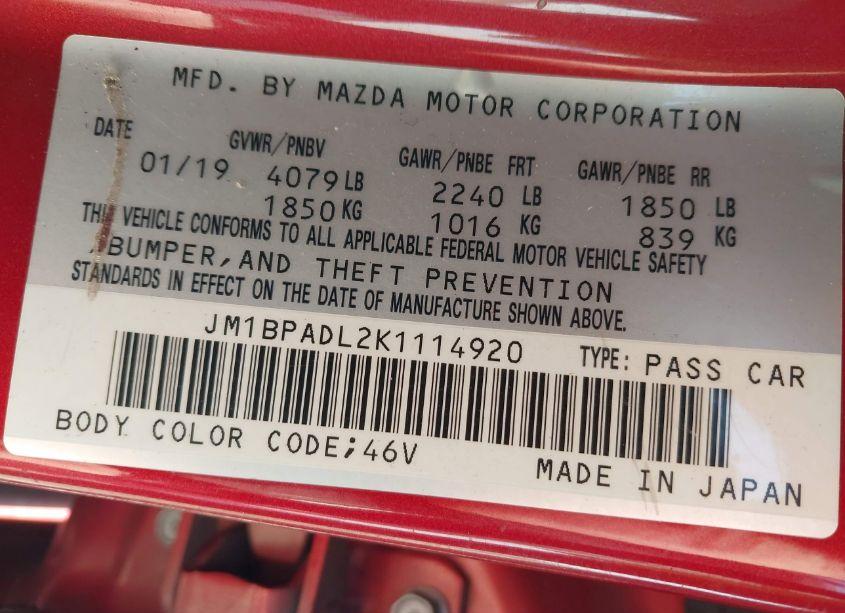 Photo 9 of 2019 Mazda Mazda3 PREFERRED PACKAGE (VIN JM1BPADL2K1114920)