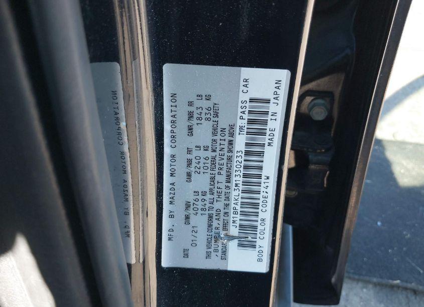 Photo 9 of 2021 Mazda Mazda3 SELECT (VIN JM1BPAKL3M1330233)