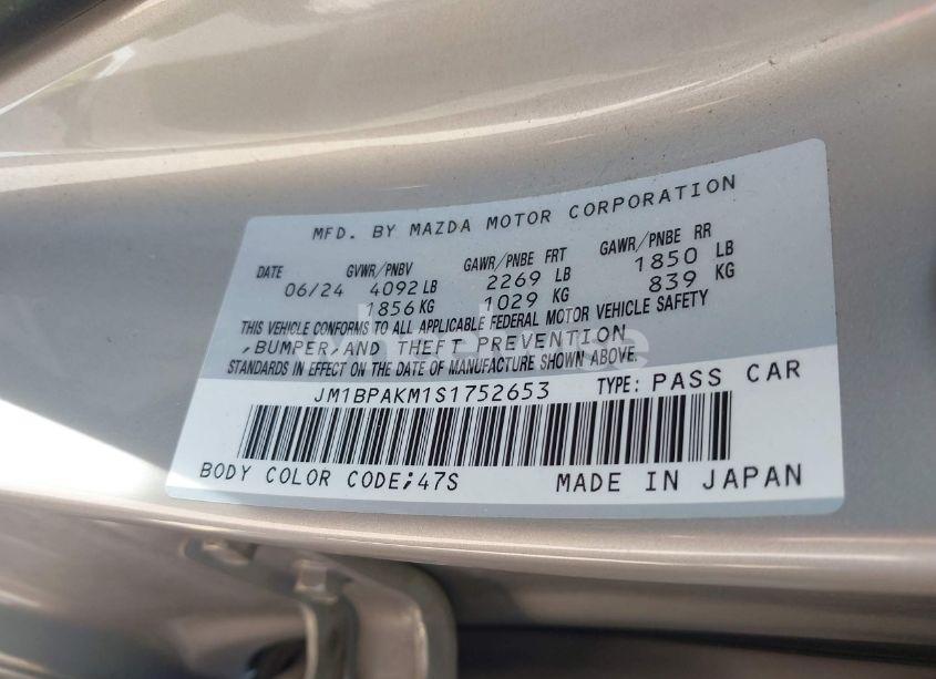 Photo 9 of 2025 Mazda Mazda3 2.5 S SELECT SPORT (VIN JM1BPAKM1S1752653)