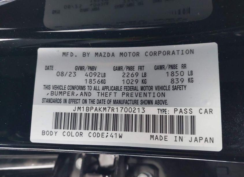 Photo 9 of 2024 Mazda Mazda3 2.5 S SELECT SPORT (VIN JM1BPAKM7R1700213)