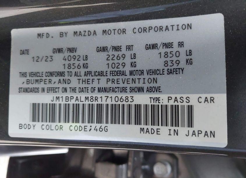 Photo 9 of 2024 Mazda Mazda3 2.5 S PREFERRED (VIN JM1BPALM8R1710683)