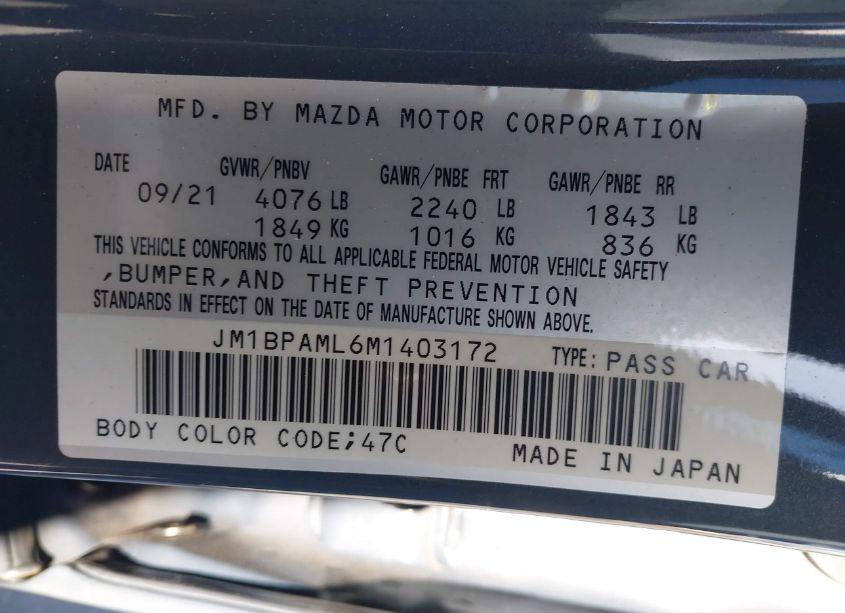 Photo 9 of 2021 Mazda Mazda3 PREMIUM (VIN JM1BPAML6M1403172)