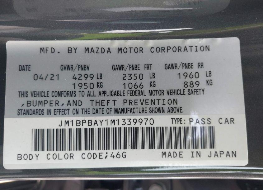 Photo 9 of 2021 Mazda Mazda3 2.5 TURBO (VIN JM1BPBAY1M1339970)