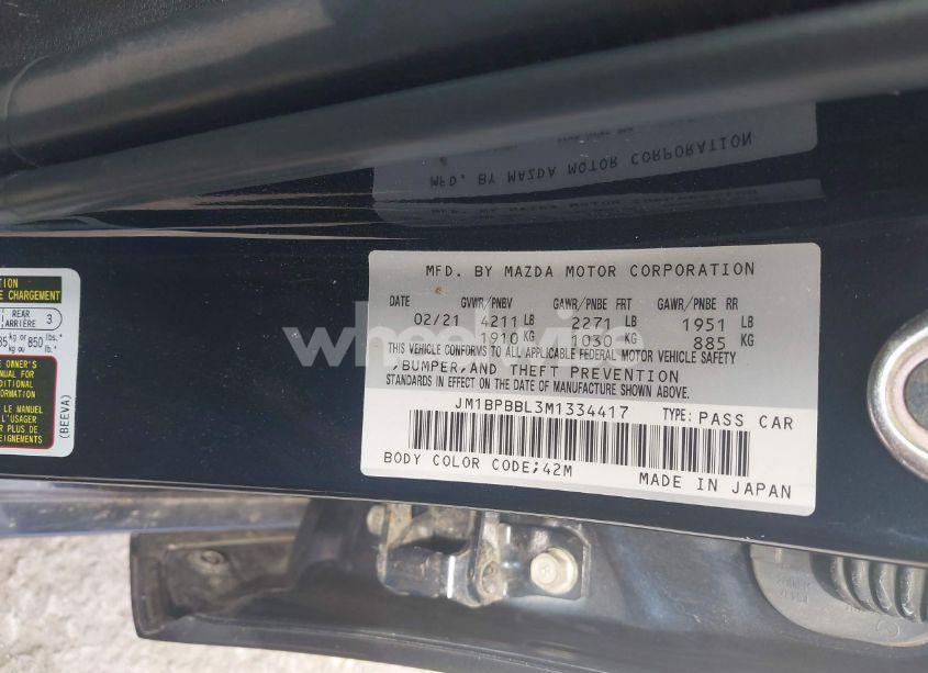 Photo 9 of 2021 Mazda Mazda3 SELECT (VIN JM1BPBBL3M1334417)