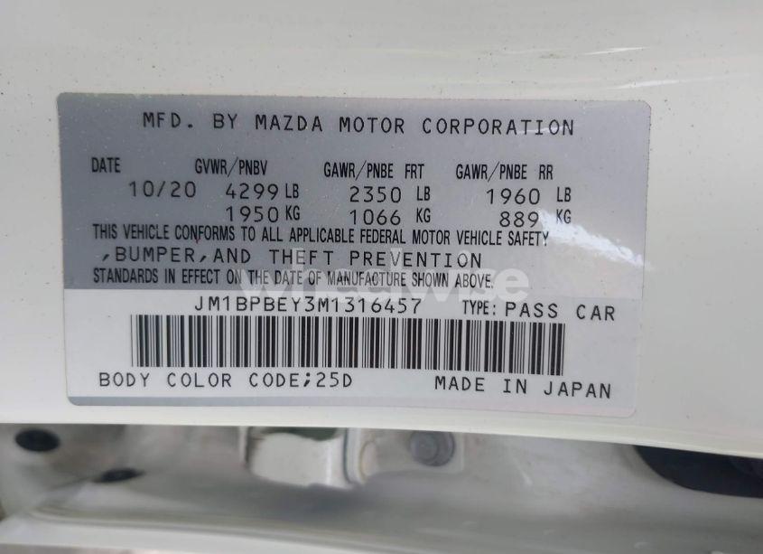 Photo 9 of 2021 Mazda Mazda3 2.5 TURBO PREMIUM PLUS (VIN JM1BPBEY3M1316457)