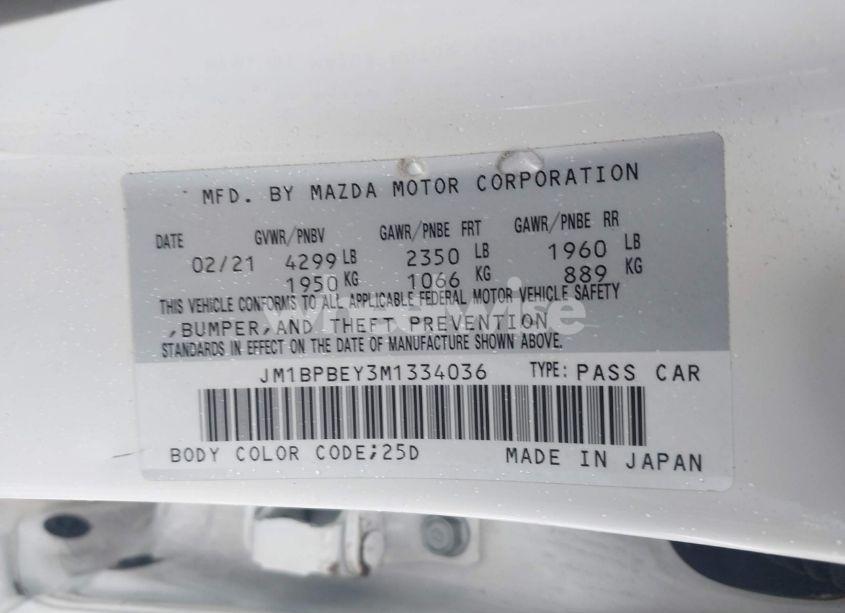 Photo 9 of 2021 Mazda Mazda3 2.5 TURBO PREMIUM PLUS (VIN JM1BPBEY3M1334036)