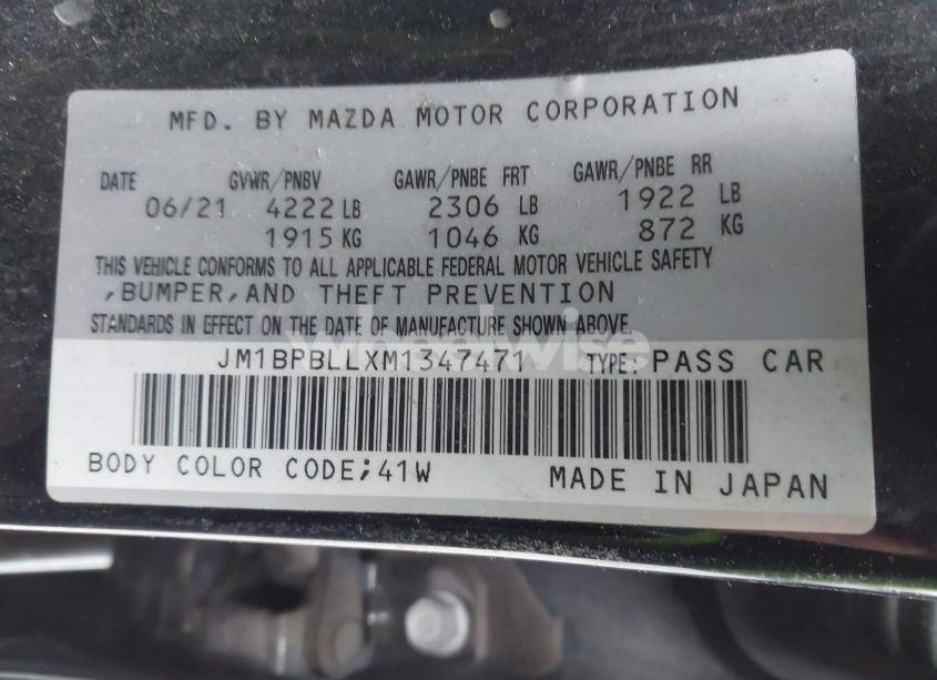 Photo 9 of 2021 Mazda Mazda3 HATCHBACK PREFERRED (VIN JM1BPBLLXM1347471)