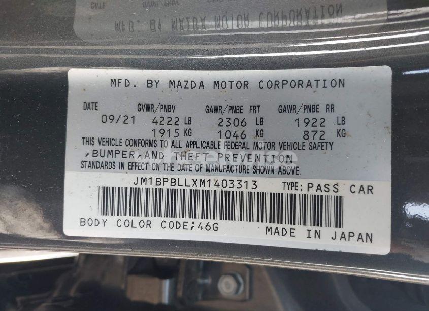 Photo 9 of 2021 Mazda Mazda3 HATCHBACK PREFERRED (VIN JM1BPBLLXM1403313)