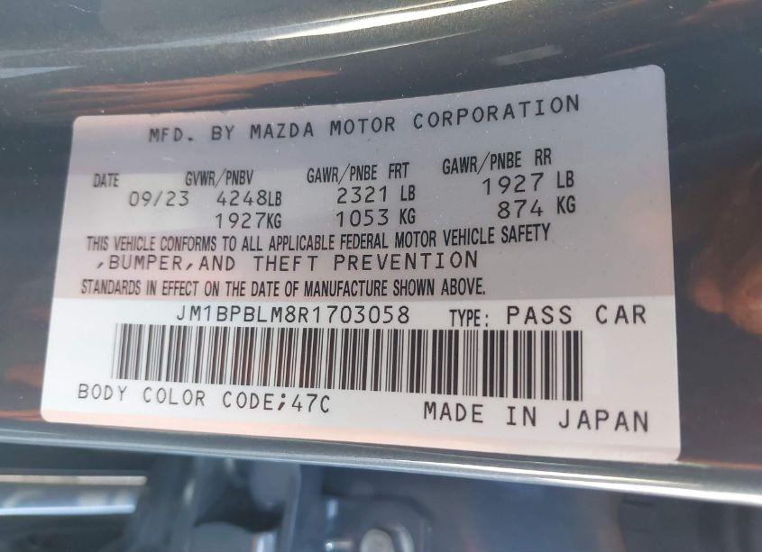 Photo 9 of 2024 Mazda Mazda3 2.5 S CARBON EDITION (VIN JM1BPBLM8R1703058)