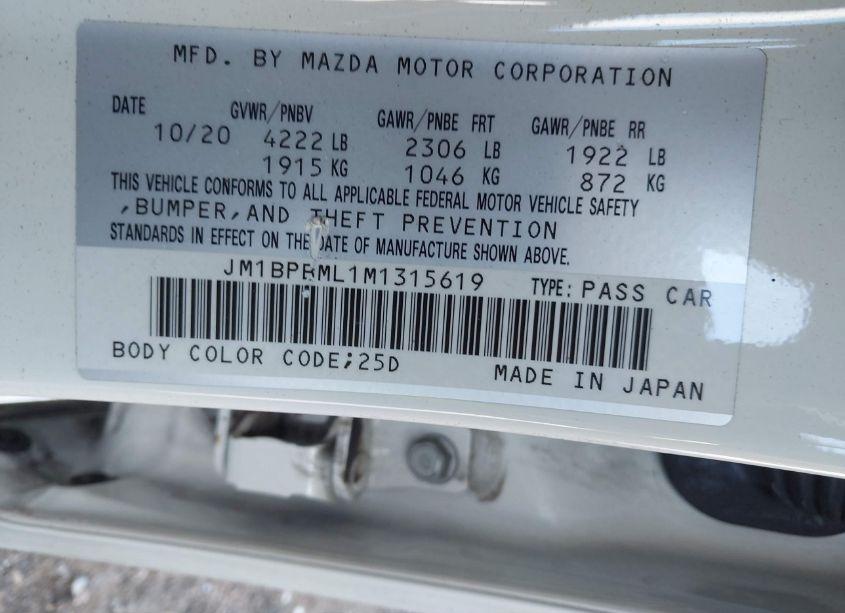 Photo 9 of 2021 Mazda Mazda3 PREMIUM (VIN JM1BPBML1M1315619)