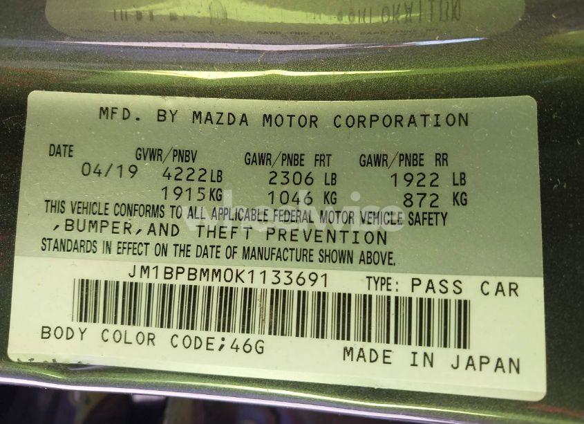 Photo 9 of 2019 Mazda Mazda3 HATCHBACK PREFERRED PACKAGE (VIN JM1BPBMM0K1133691)