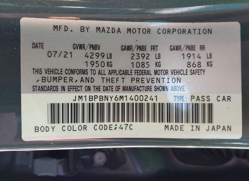 Photo 9 of 2021 Mazda Mazda3 2.5 TURBO PREMIUM PLUS (VIN JM1BPBNY6M1400241)