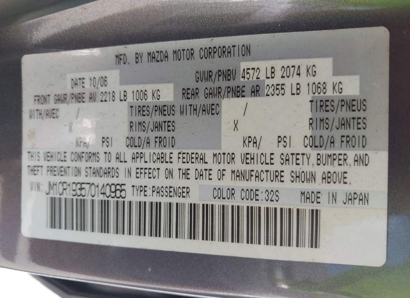 Photo 9 of 2007 Mazda Mazda5 N/A (VIN JM1CR193570140965)