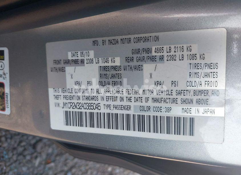 Photo 9 of 2010 Mazda Mazda5 SPORT (VIN JM1CR2W32A0385045)