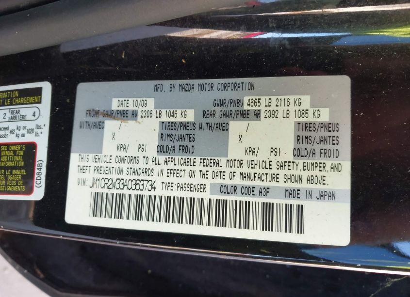 Photo 9 of 2010 Mazda Mazda5 SPORT (VIN JM1CR2W33A0363734)