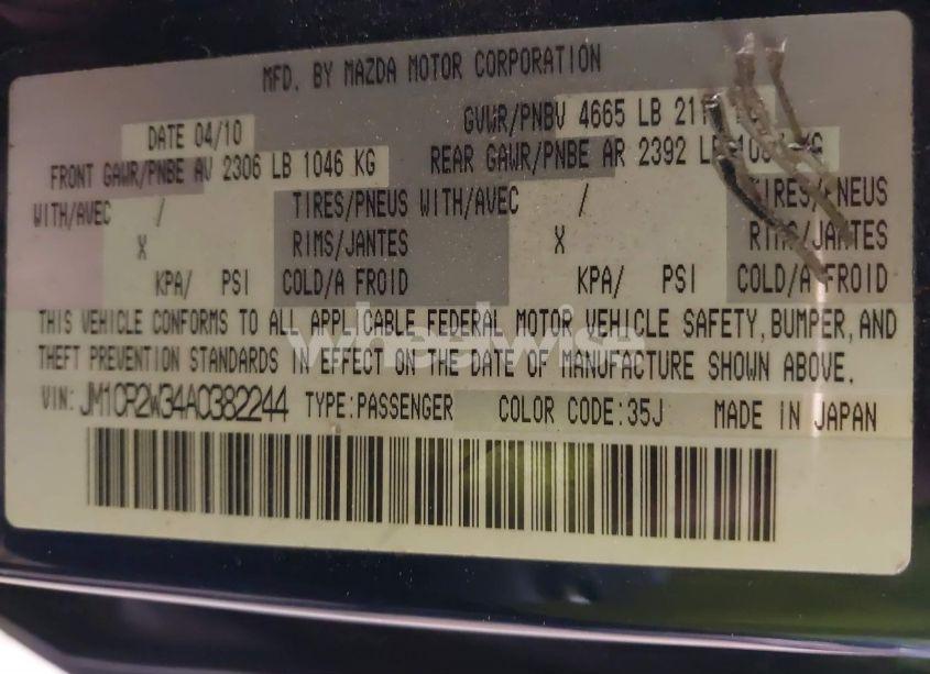 Photo 9 of 2010 Mazda Mazda5 SPORT (VIN JM1CR2W34A0382244)