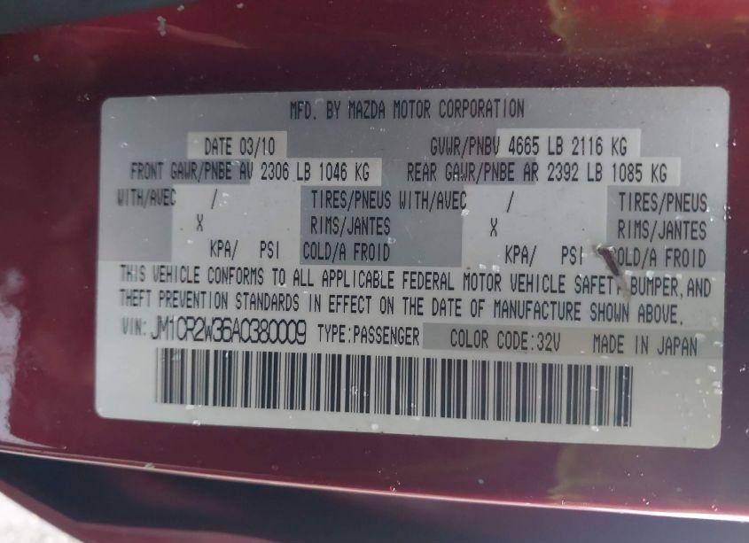 Photo 9 of 2010 Mazda Mazda5 GRAND TOURING (VIN JM1CR2W36A0380009)