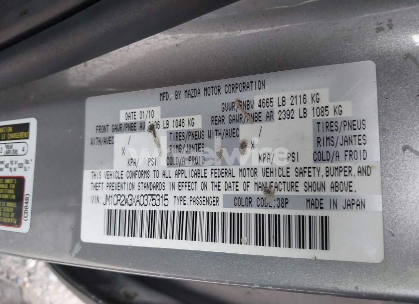 Photo 9 of 2010 Mazda Mazda5 SPORT (VIN JM1CR2W3XA0375315)