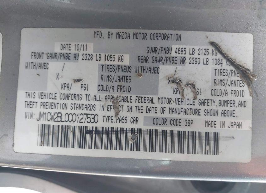 Photo 9 of 2012 Mazda Mazda5 SPORT (VIN JM1CW2BL0C0127530)