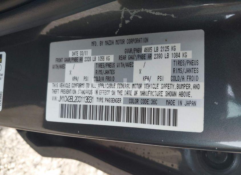 Photo 9 of 2012 Mazda Mazda5 SPORT (VIN JM1CW2BL2C0113631)