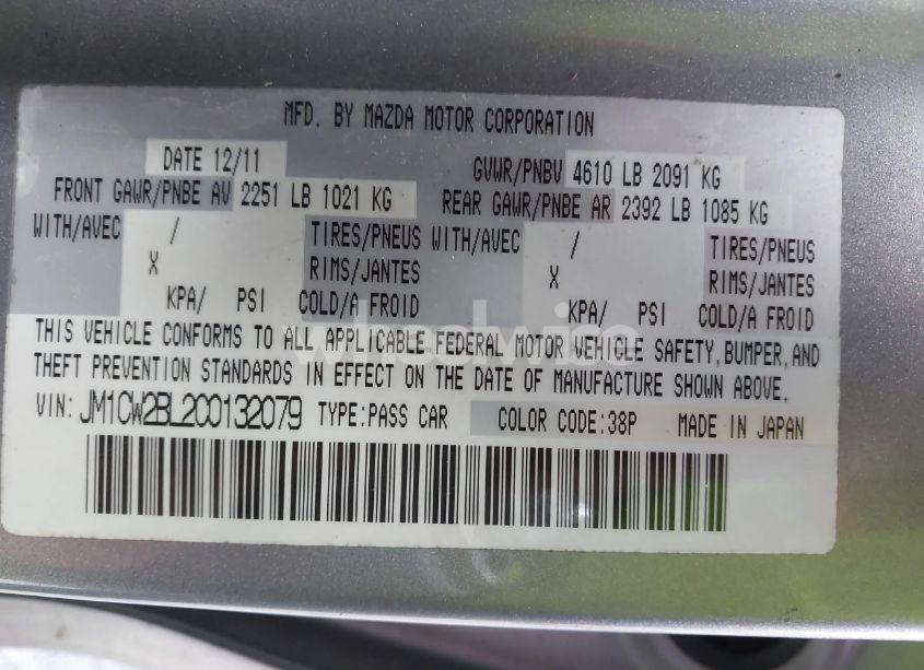 Photo 9 of 2012 Mazda Mazda5 SPORT (VIN JM1CW2BL2C0132079)