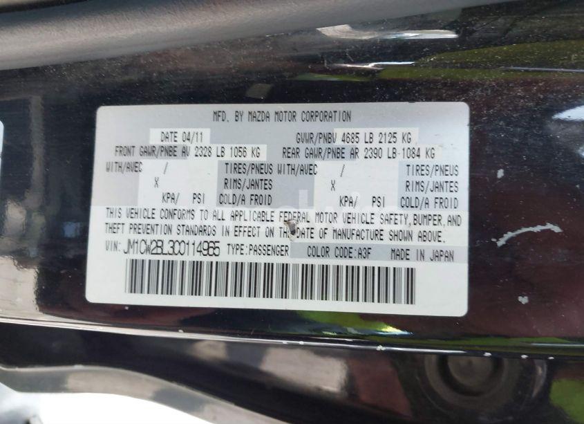 Photo 9 of 2012 Mazda Mazda5 SPORT (VIN JM1CW2BL3C0114965)