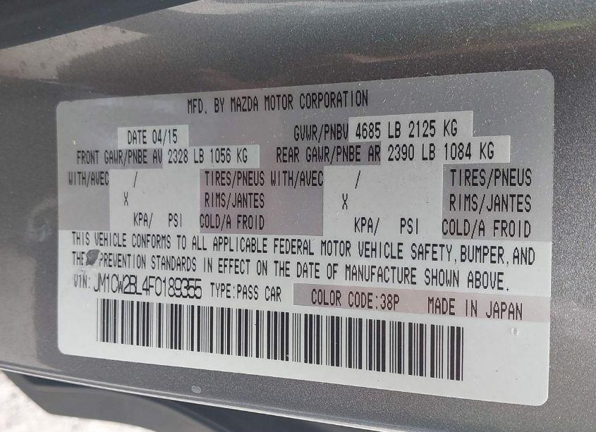 Photo 9 of 2015 Mazda Mazda5 SPORT (VIN JM1CW2BL4F0189355)