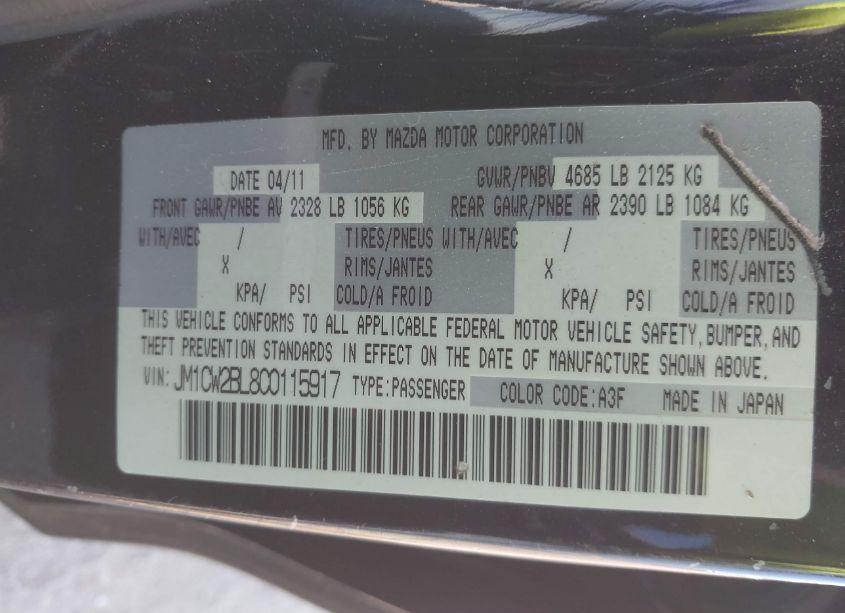 Photo 9 of 2012 Mazda Mazda5 SPORT (VIN JM1CW2BL8C0115917)