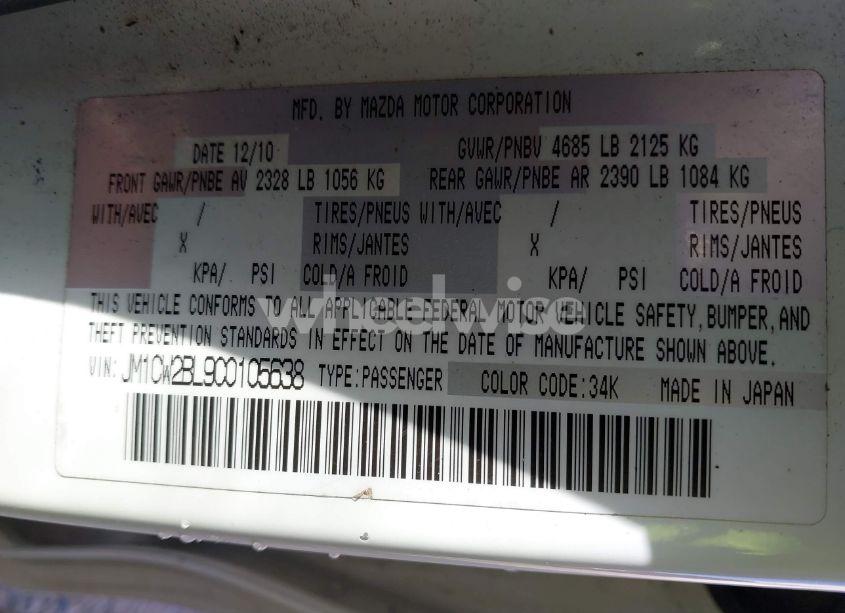 Photo 9 of 2012 Mazda Mazda5 SPORT (VIN JM1CW2BL9C0105638)