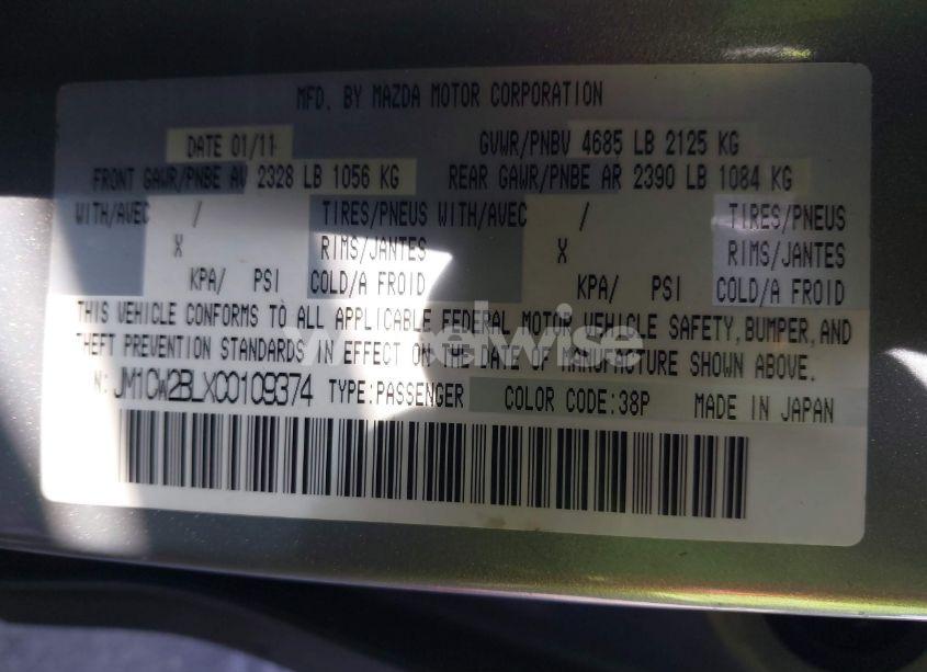 Photo 9 of 2012 Mazda Mazda5 SPORT (VIN JM1CW2BLXC0109374)