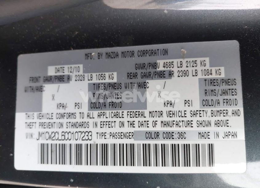 Photo 9 of 2012 Mazda Mazda5 TOURING (VIN JM1CW2CL6C0107233)