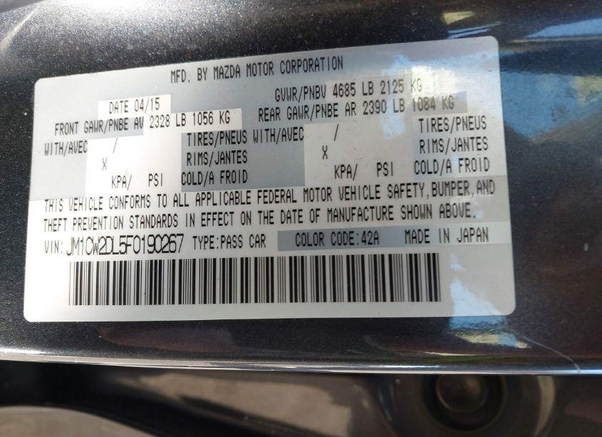 Photo 9 of 2015 Mazda Mazda5 GRAND TOURING (VIN JM1CW2DL5F0190267)