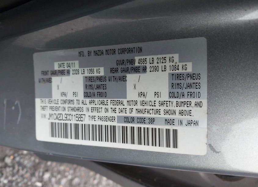 Photo 9 of 2012 Mazda Mazda5 GRAND TOURING (VIN JM1CW2DL9C0115857)