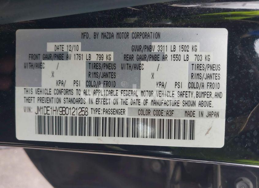 Photo 9 of 2011 Mazda Mazda2 TOURING (VIN JM1DE1HY9B0121258)