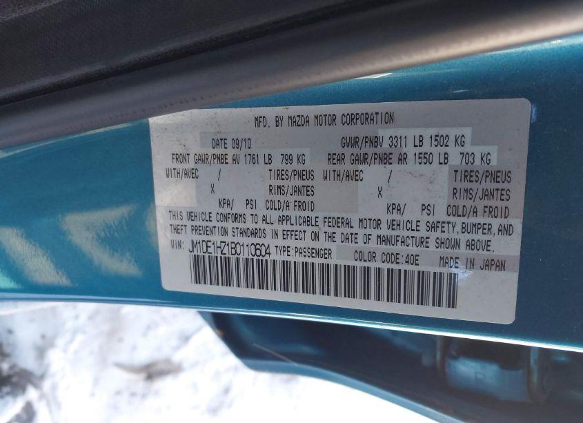 Photo 9 of 2011 Mazda Mazda2 TOURING (VIN JM1DE1HZ1B0110604)