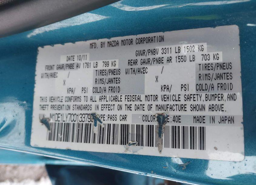 Photo 9 of 2012 Mazda Mazda2 TOURING (VIN JM1DE1LY7C0133790)