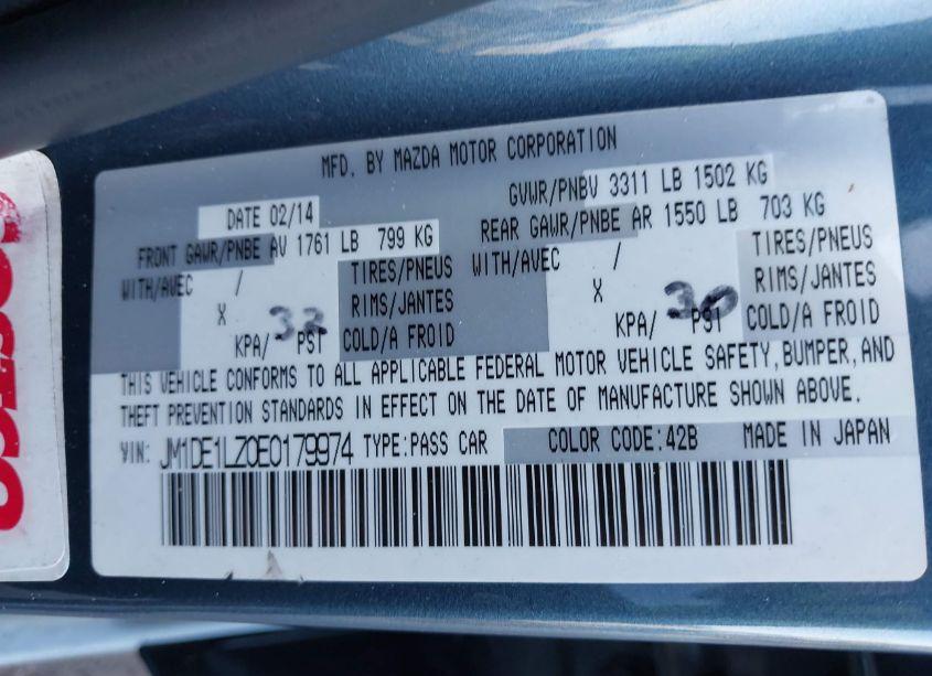 Photo 9 of 2014 Mazda Mazda2 TOURING (VIN JM1DE1LZ0E0179974)