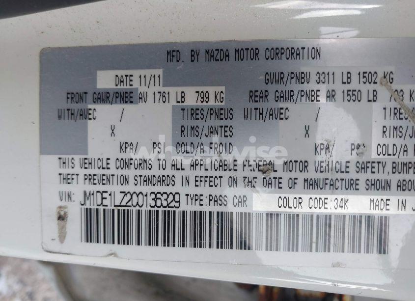 Photo 9 of 2012 Mazda Mazda2 TOURING (VIN JM1DE1LZ2C0136329)