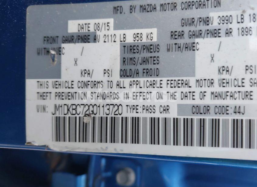 Photo 9 of 2016 Mazda Cx-3 TOURING (VIN JM1DKBC72G0113720)