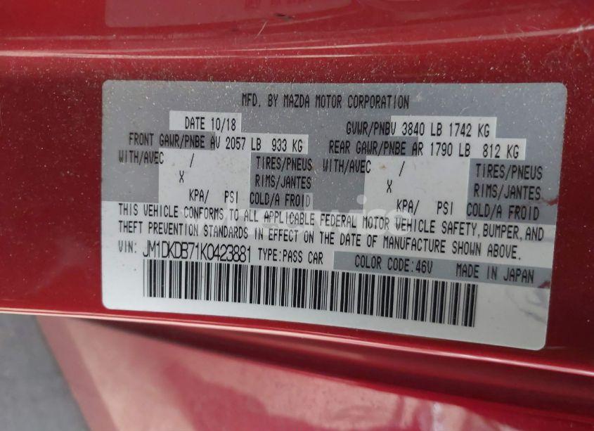 Photo 9 of 2019 Mazda Cx-3 SPORT (VIN JM1DKDB71K0423881)