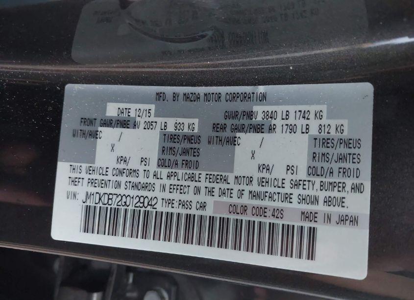 Photo 9 of 2016 Mazda Cx-3 SPORT (VIN JM1DKDB72G0129042)